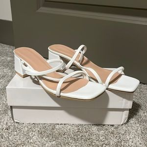 SHEIN white heeled sandals
